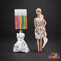 Alia Fashion Art Painting Dress Indian Doll | Creative Color & Paint with 2 Dresses & Colour Sketch | DIY Doll for Kids