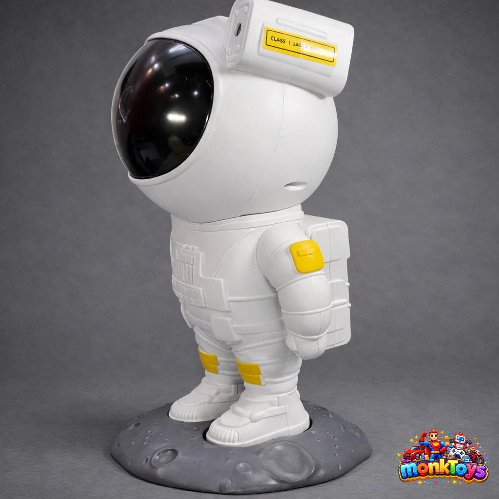 Astronaut Galaxy Projector Light for Bedroom | Star & Nebula Space Night Lamp with Remote & Timer | 360° Projection | White Finish