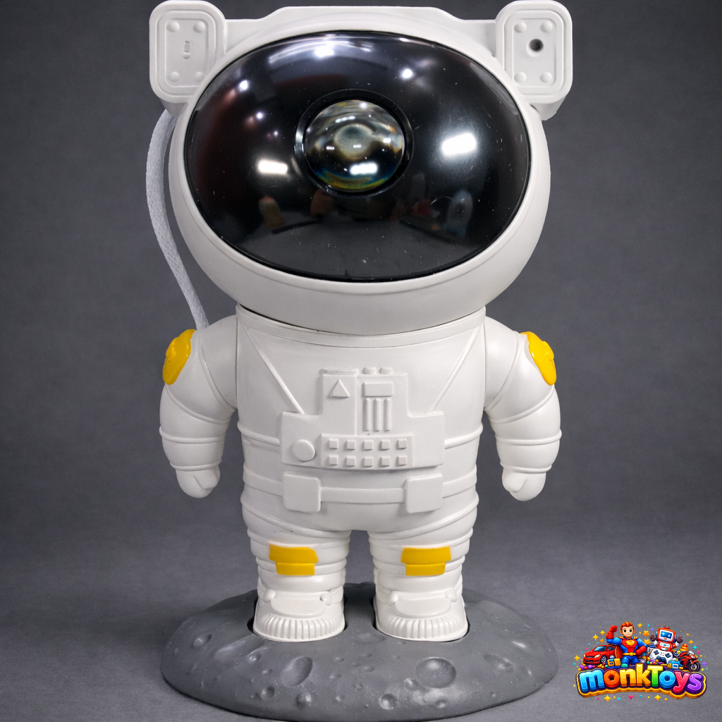 Astronaut Galaxy Projector Light for Bedroom | Star & Nebula Space Night Lamp with Remote & Timer | 360° Projection | White Finish
