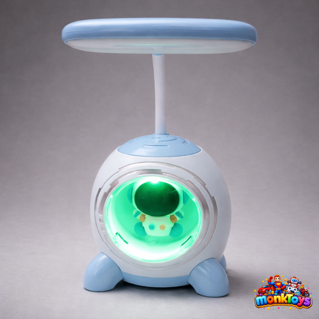 Astronaut Table Lamp LED | Mini Cute Desk Lamp for Study & Night Use | Rechargeable Study Light for Home, Office & Study Room | Blue