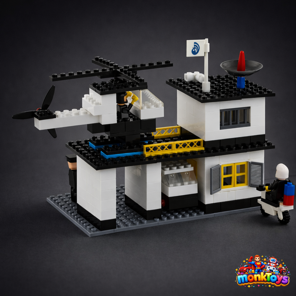 Highway Patrol Building Blocks Set for Kids | 260 Piece Interlocking Construction Toy with Helicopter, Police Station & Vehicles | Age 5+ Years