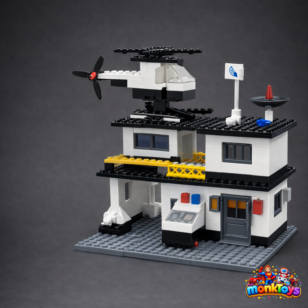 Highway Patrol Building Blocks Set for Kids | 260 Piece Interlocking Construction Toy with Helicopter, Police Station & Vehicles | Age 5+ Years