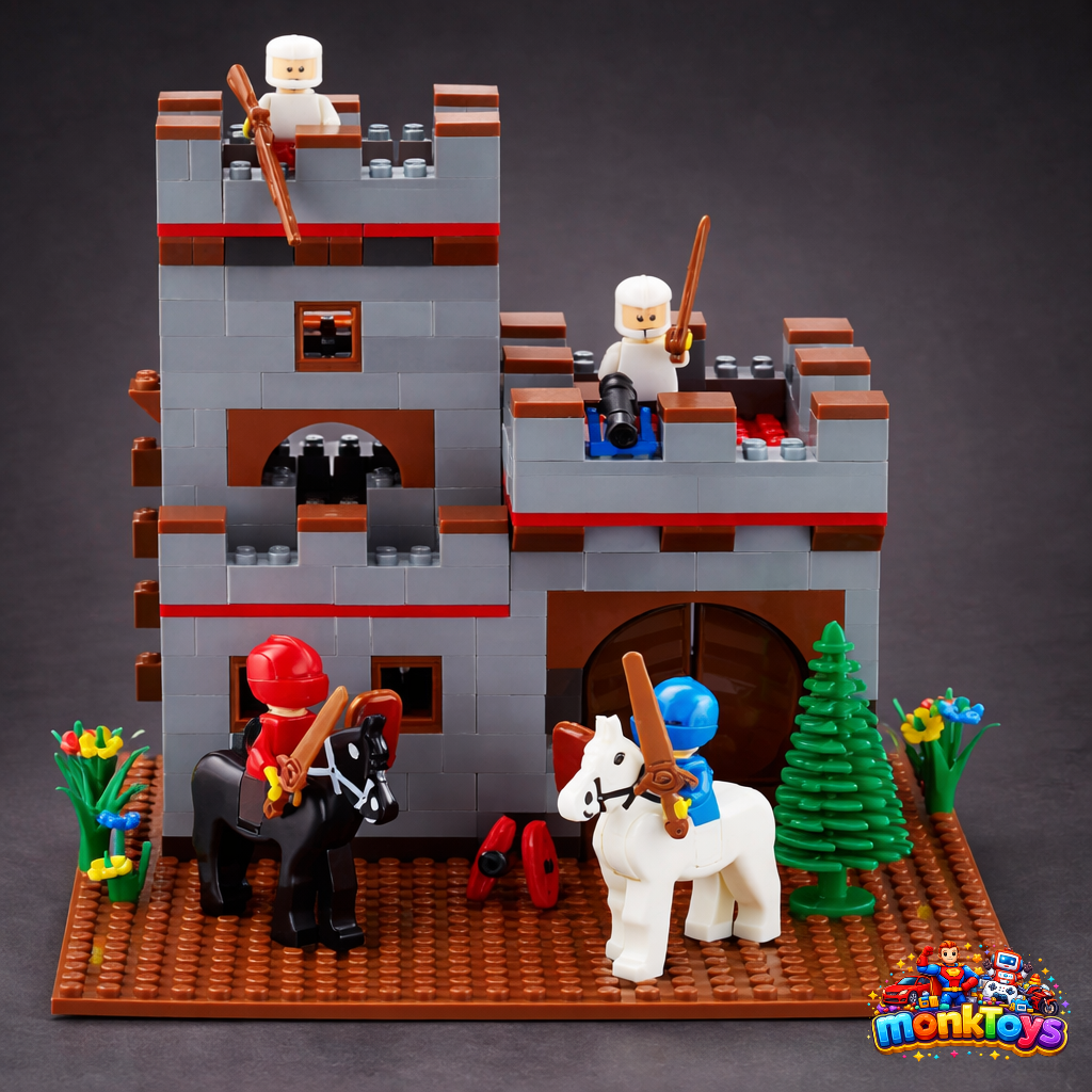 Castle Set JR _ 450 Pieces of Building Blocks with Guidelines | D.I.Y. Castle Set for Children | 450 Pcs Blocks Set