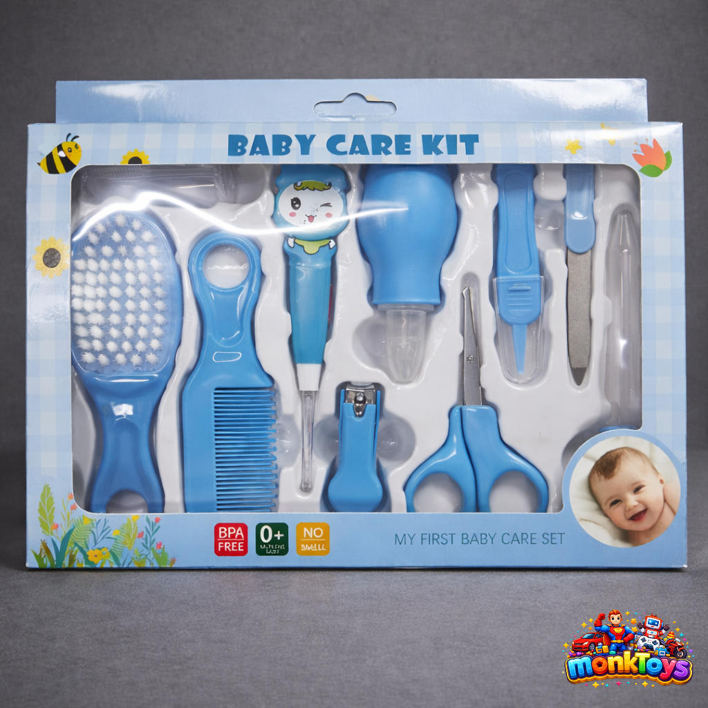 Baby Care & Grooming Kit for Newborn Baby Boy - 10-in-1 Portable Manicure & Healthcare Set with Nail, Hair | Essential Nursery Accessories for Infants & Toddlers (0-36 Months)