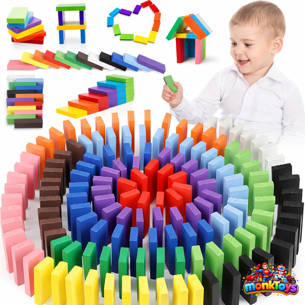 Plastic Domino Blocks Game for Kids | Educational Learning Board Game for Color Recognition | Birthday Gift for Boys & Girls 3–10 Years | 2 in 1 Domino Blocks for Children | 150 Pcs Set