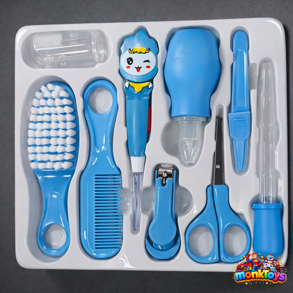 Baby Care & Grooming Kit for Newborn Baby Boy - 10-in-1 Portable Manicure & Healthcare Set with Nail, Hair | Essential Nursery Accessories for Infants & Toddlers (0-36 Months)