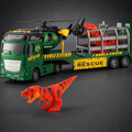 3-in-1 Rescue Truck Toy Set for Kids (3+ Years) – Tow Truck, Helicopter & Dinosaur Truck with Lights & Sounds