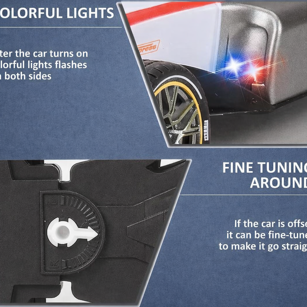 High-Speed RC Racing Car F1 Car Toy for Kids – 2WD Remote Control Racing Car, 1:14 Scale with Lights & Exhaust Effect (Rechargeable, White)