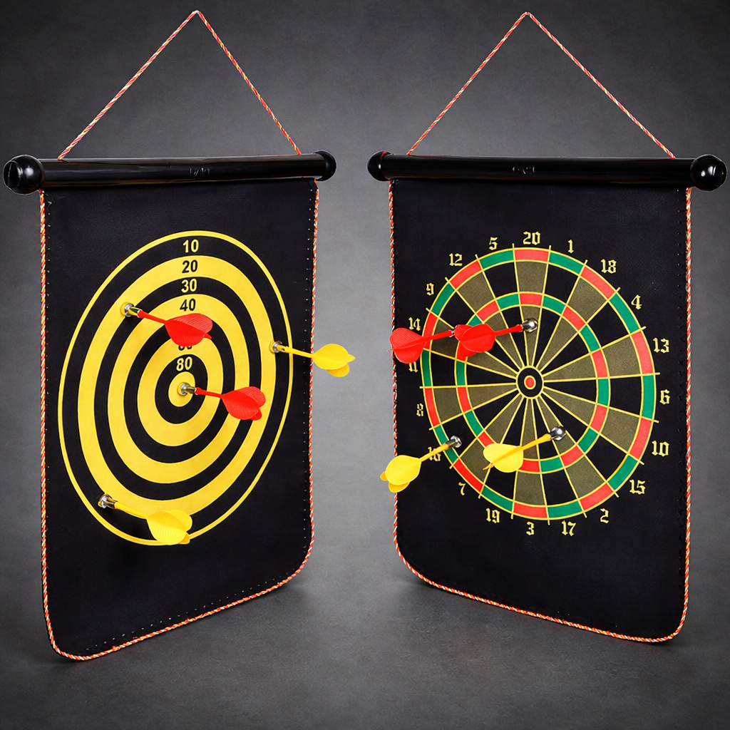 Magnetic Dart Board Game for Kids & Adults – Safe Indoor & Outdoor Dart Set with 4 Magnetic Darts, 17-Inch Target Board