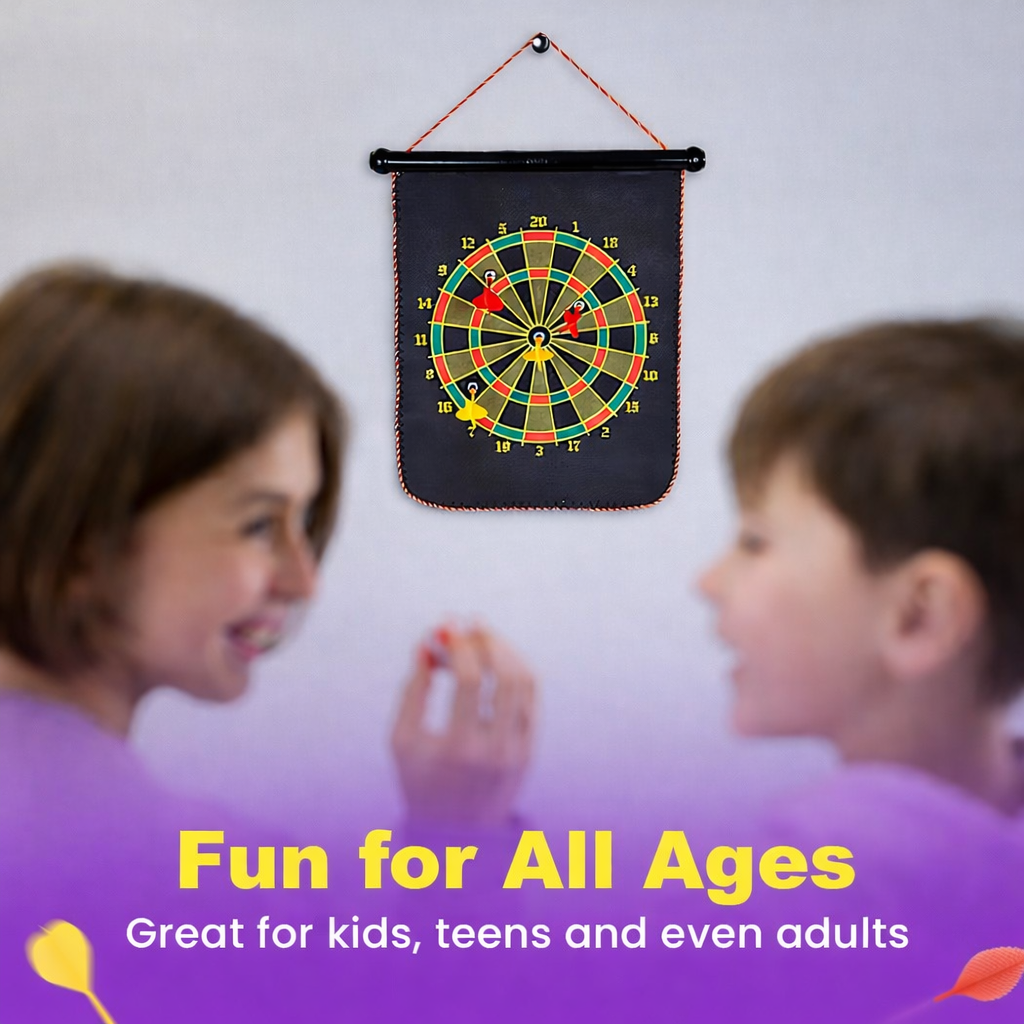 Magnetic Dart Board Game for Kids & Adults – Safe Indoor & Outdoor Dart Set with 4 Magnetic Darts, 17-Inch Target Board