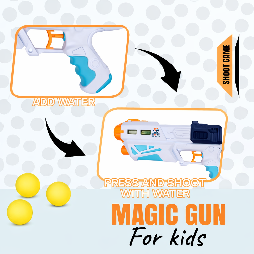 2-in-1 Foam Ball & Water Gun Toy for Kids – Magic Strike Blaster with 5 Soft Foam Balls