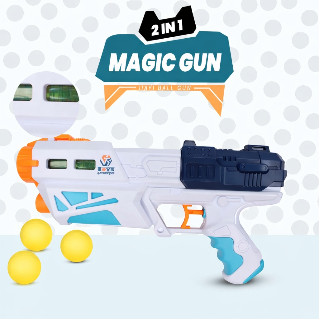2-in-1 Foam Ball & Water Gun Toy for Kids – Magic Strike Blaster with 5 Soft Foam Balls