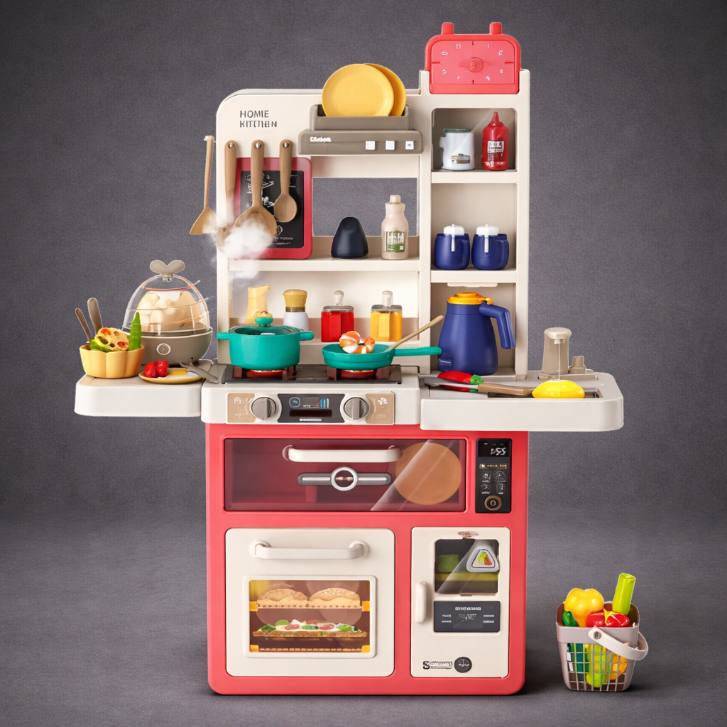 Kids Play Kitchen Set – Pretend Cooking Toy with Oven, Stove, Sink & Realistic Accessories