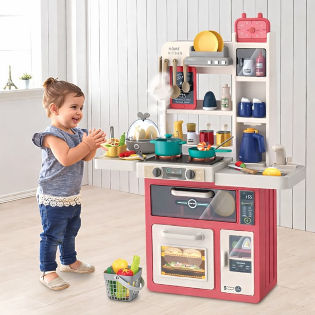 Kids Play Kitchen Set – Pretend Cooking Toy with Oven, Stove, Sink & Realistic Accessories