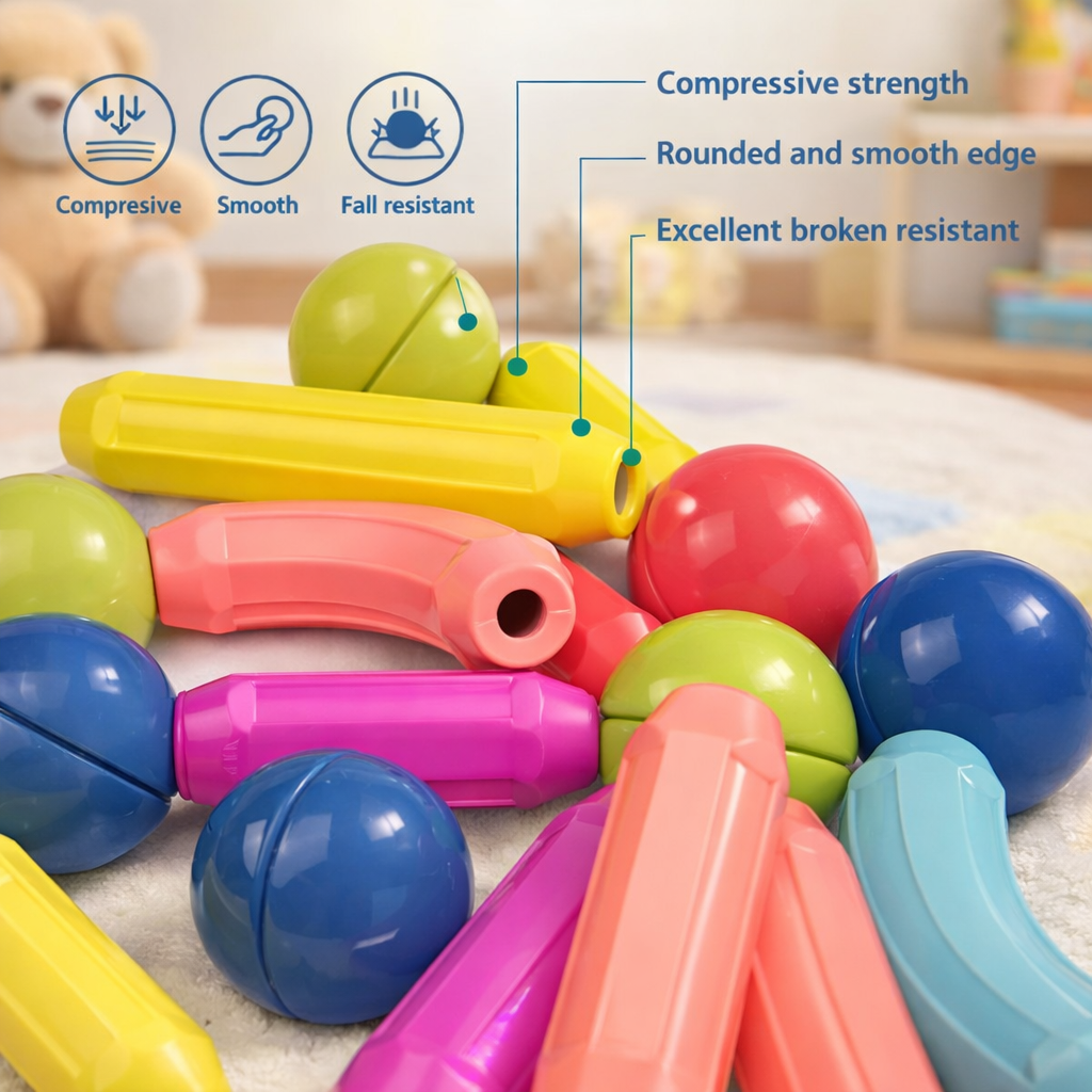 25 Pcs Magnetic Sticks & Balls Building Blocks Set – Colorful Magnetic Bar Construction Toy, 3D Educational Learning & STEM Building Kit for Kids