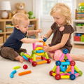 25 Pcs Magnetic Sticks & Balls Building Blocks Set – Colorful Magnetic Bar Construction Toy, 3D Educational Learning & STEM Building Kit for Kids