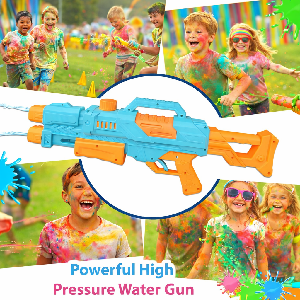 High Pressure Water Gun for Holi – Big Pichkari Toy for Kids & Adults | Powerful Water Blaster for Boys & Girls | Festival Color Play