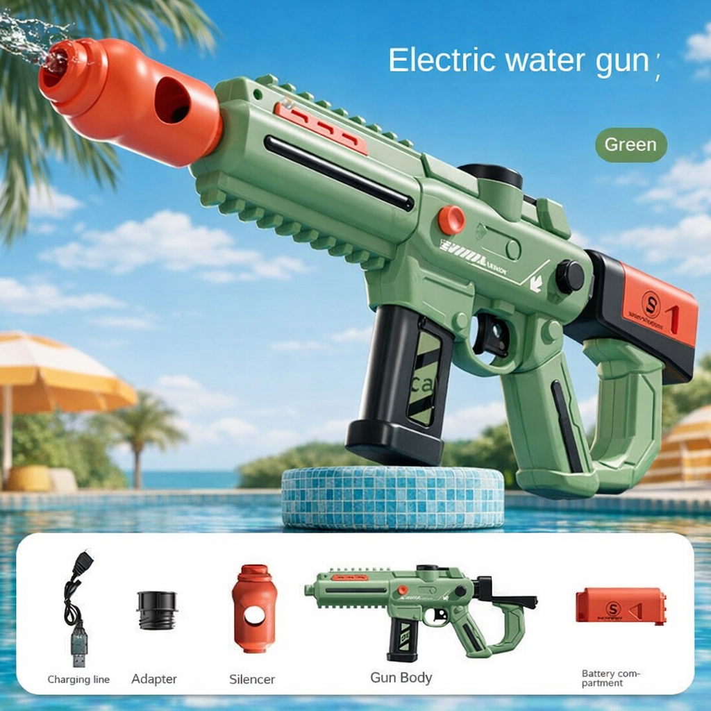 Electric Automatic Water Gun for Kids & Adults | Long Range 8–10m, Large Capacity Tank, Fast Trigger Water Blaster | Holi & Summer Outdoor Fun