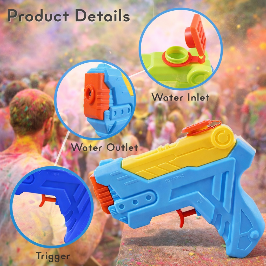 Mini Water Gun Toy for Kids 3+ | Handheld Squirt Water Gun for Boys & Girls | Beach, Pool & Holi Fun
