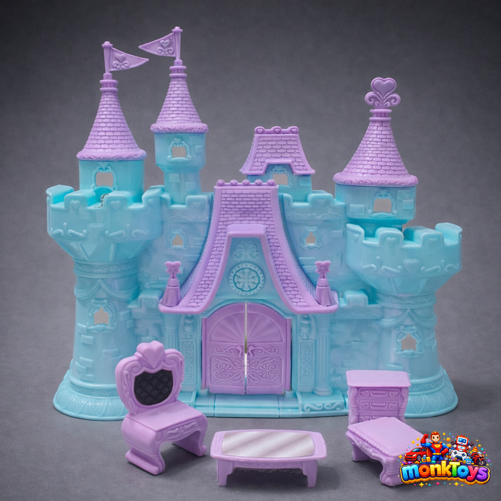 Princess Castle Play Set for Girls | Doll House Pretend Play Toy with Accessories | Kids Birthday Gift (Purple)