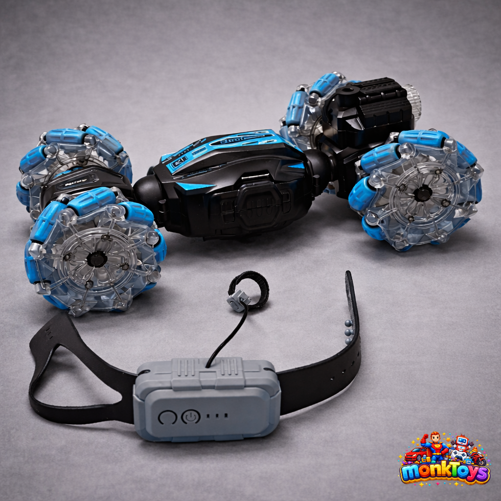 RC Stunt Car 2.4GHz 4WD | Gesture Sensor Remote Control Toy | Double Sided 360° Rotating Off-Road Vehicle with Lights & Music | RC 360° Rotate Super Drift Car with Smoke Exhaust