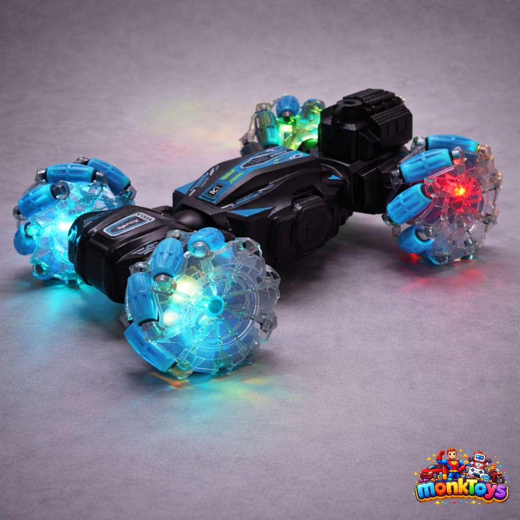 RC Stunt Car 2.4GHz 4WD | Gesture Sensor Remote Control Toy | Double Sided 360° Rotating Off-Road Vehicle with Lights & Music | RC 360° Rotate Super Drift Car with Smoke Exhaust
