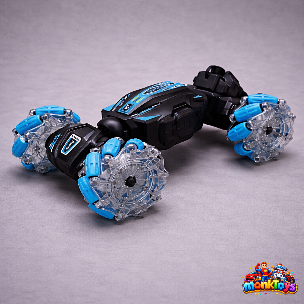 RC Stunt Car 2.4GHz 4WD | Gesture Sensor Remote Control Toy | Double Sided 360° Rotating Off-Road Vehicle with Lights & Music | RC 360° Rotate Super Drift Car with Smoke Exhaust