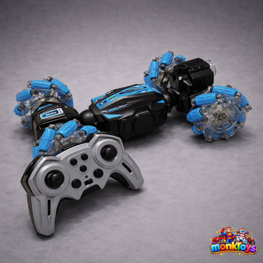 RC Stunt Car 2.4GHz 4WD | Gesture Sensor Remote Control Toy | Double Sided 360° Rotating Off-Road Vehicle with Lights & Music | RC 360° Rotate Super Drift Car with Smoke Exhaust