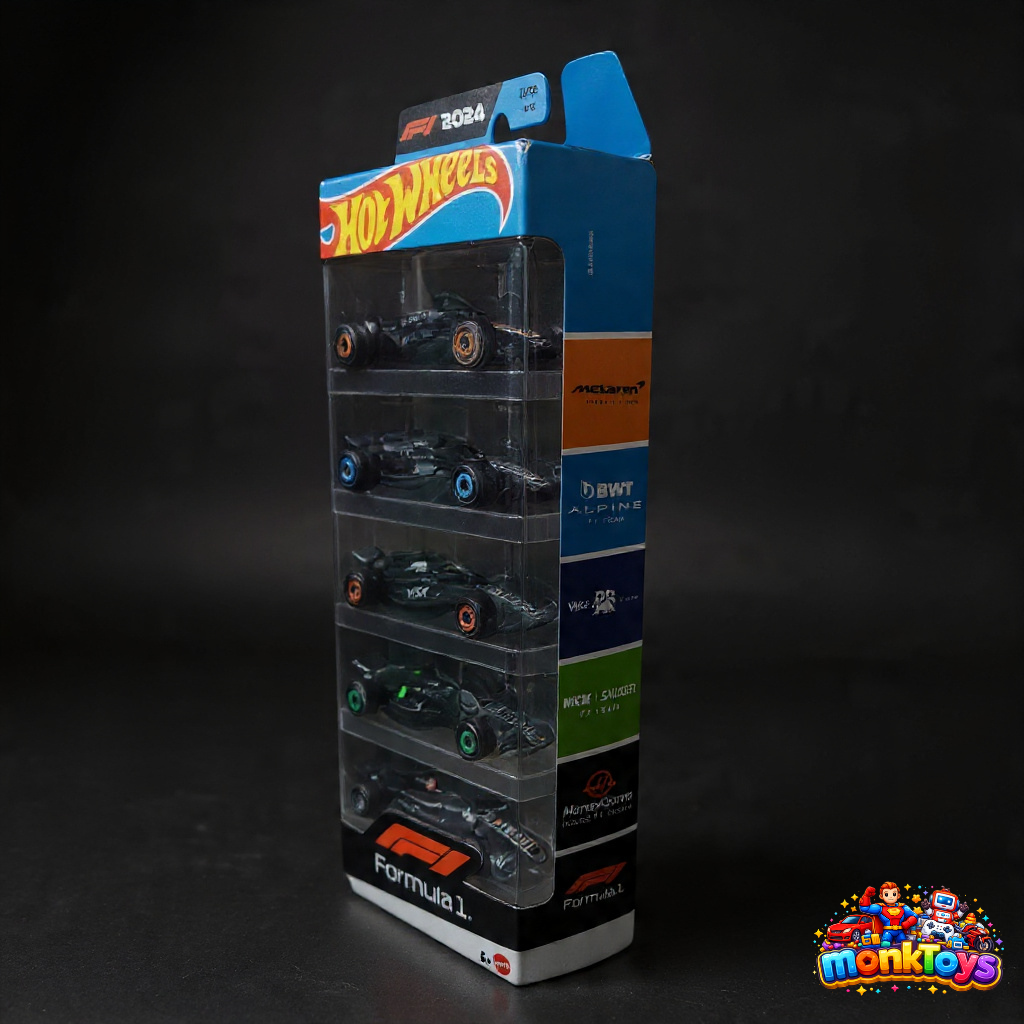 Hot Wheels JGF58 Formula 1 | 5-in-1 Pack 1:64 Scale Die-Cast Cars with F1 Racing Team Decorations, Collectable Racing Cars, Multicolour