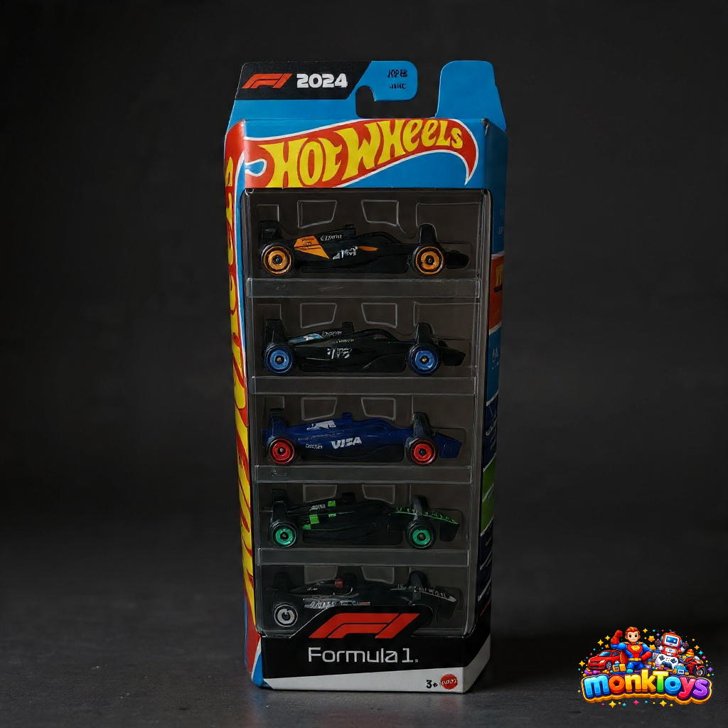 Hot Wheels JGF58 Formula 1 | 5-in-1 Pack 1:64 Scale Die-Cast Cars with F1 Racing Team Decorations, Collectable Racing Cars, Multicolour