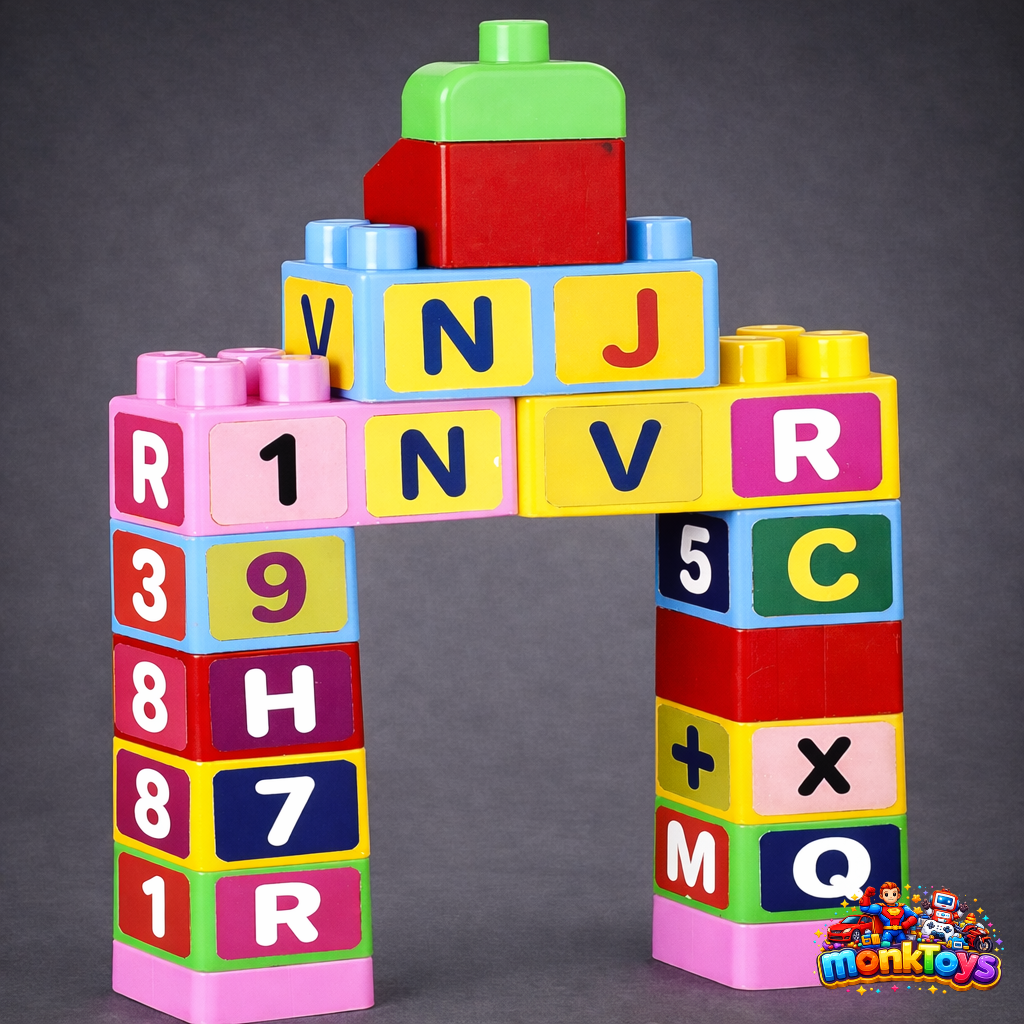 Big Mega Building Blocks Set for Kids | Large Size Construction Block Toy for Boys & Girls | Multicolour 48 Pcs