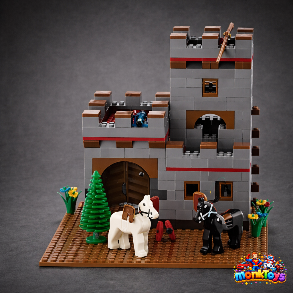 Castle Set JR _ 450 Pieces of Building Blocks with Guidelines | D.I.Y. Castle Set for Children | 450 Pcs Blocks Set