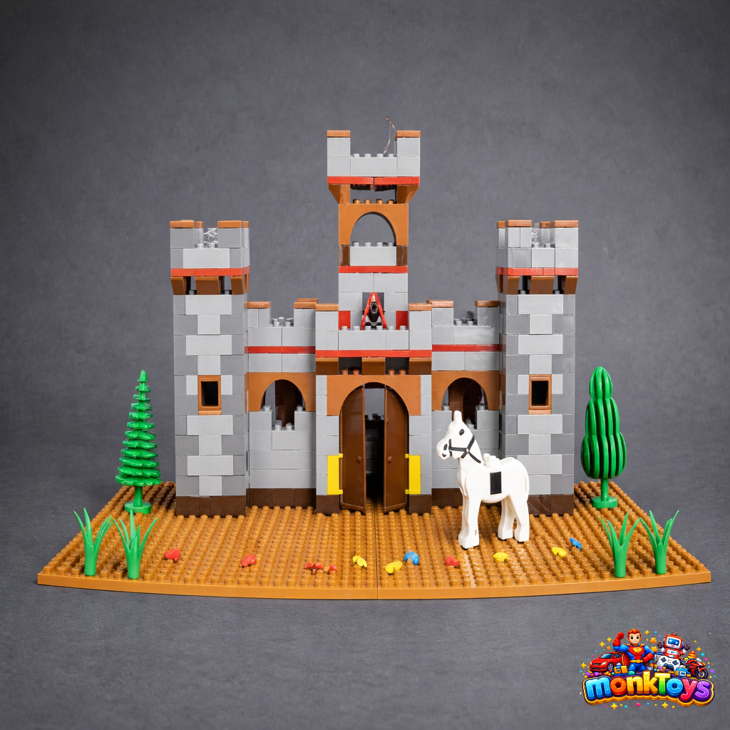 Castle Set JR _ 450 Pieces of Building Blocks with Guidelines | D.I.Y. Castle Set for Children | 450 Pcs Blocks Set