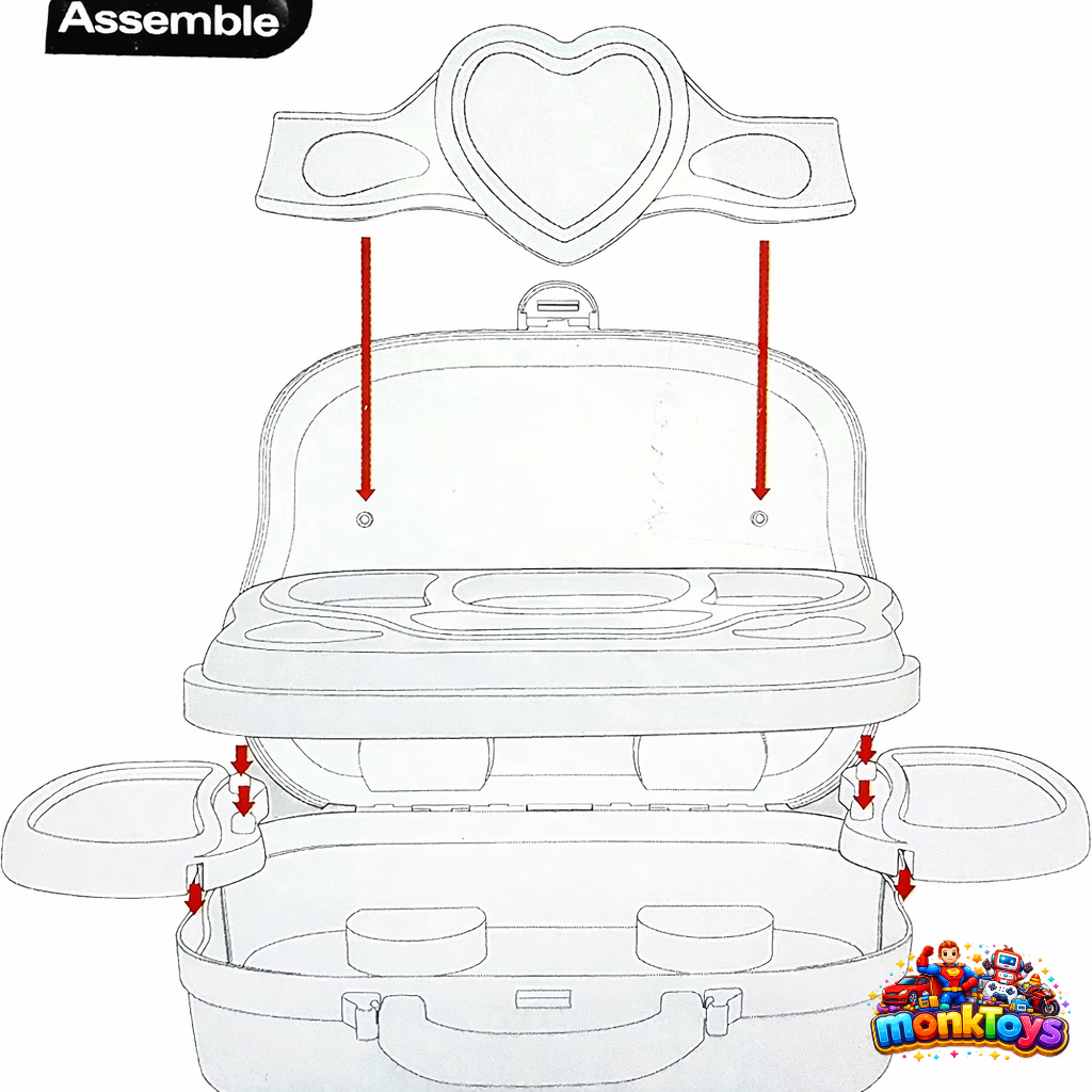 Girls Beauty Makeup Toy Set | Pretend Play Cosmetic Kit with Accessories & Suitcase | Kids-Safe Plastic Toy | Multicolour | 19 Pcs